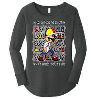 Autism Awareness Proud Cousin Rocks The Spectrum Women's Perfect Tri Tunic Long Sleeve Shirt