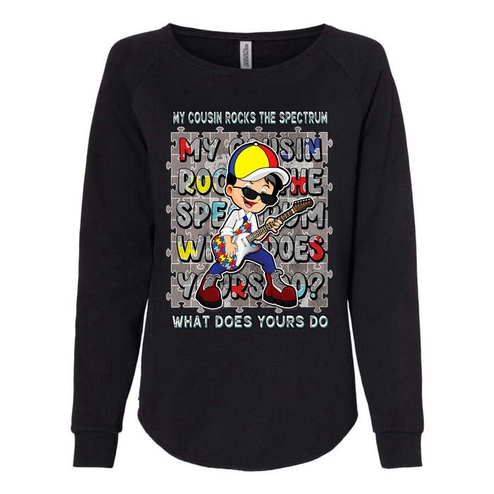 Autism Awareness Proud Cousin Rocks The Spectrum Womens California Wash Sweatshirt