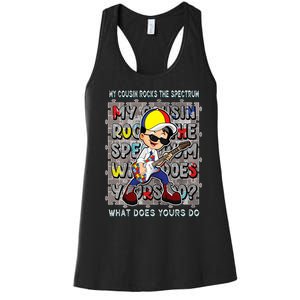 Autism Awareness Proud Cousin Rocks The Spectrum Women's Racerback Tank