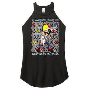 Autism Awareness Proud Cousin Rocks The Spectrum Women's Perfect Tri Rocker Tank