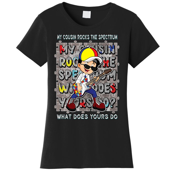 Autism Awareness Proud Cousin Rocks The Spectrum Women's T-Shirt