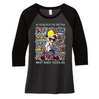 Autism Awareness Proud Cousin Rocks The Spectrum Women's Tri-Blend 3/4-Sleeve Raglan Shirt