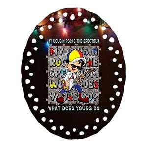 Autism Awareness Proud Cousin Rocks The Spectrum Ceramic Oval Ornament