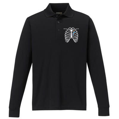 Autism Awareness Puzzle Skeleton Xray Halloween Costume Performance Long Sleeve Polo