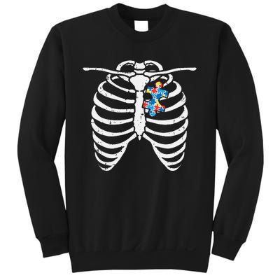 Autism Awareness Puzzle Skeleton Xray Halloween Costume Sweatshirt