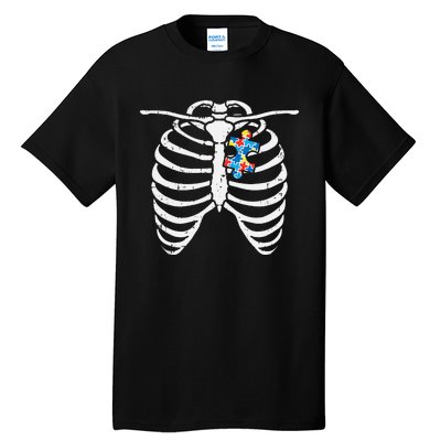 Autism Awareness Puzzle Skeleton Xray Halloween Costume Tall T-Shirt