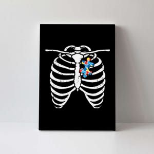 Autism Awareness Puzzle Skeleton Xray Halloween Costume Canvas