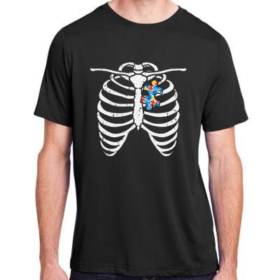 Autism Awareness Puzzle Skeleton Xray Halloween Costume Adult ChromaSoft Performance T-Shirt