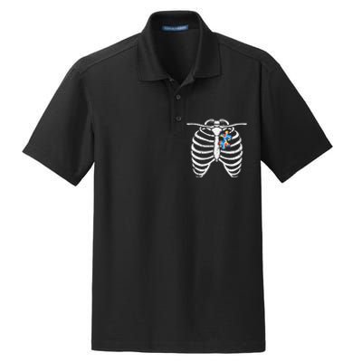 Autism Awareness Puzzle Skeleton Xray Halloween Costume Dry Zone Grid Polo