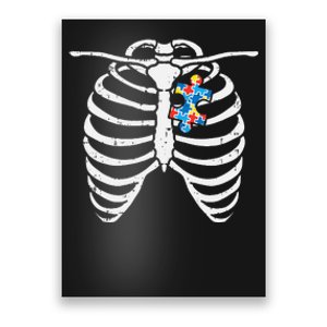 Autism Awareness Puzzle Skeleton Xray Halloween Costume Poster