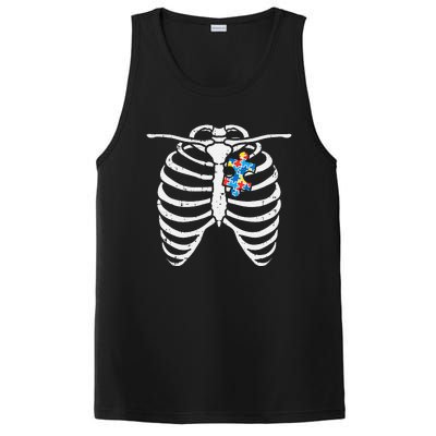 Autism Awareness Puzzle Skeleton Xray Halloween Costume PosiCharge Competitor Tank