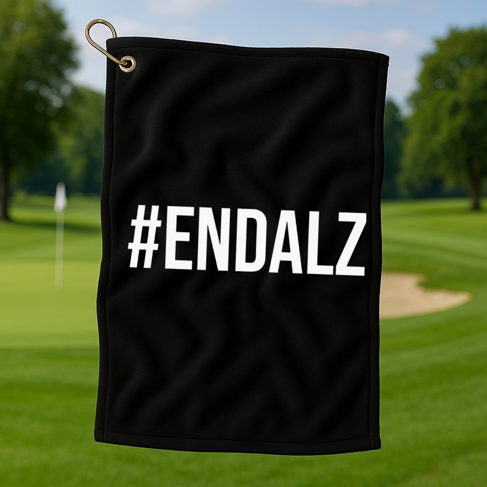 Alzheimer's Awareness Purple Ribbon Dementia Mom Dad Grandpa Golf Towel