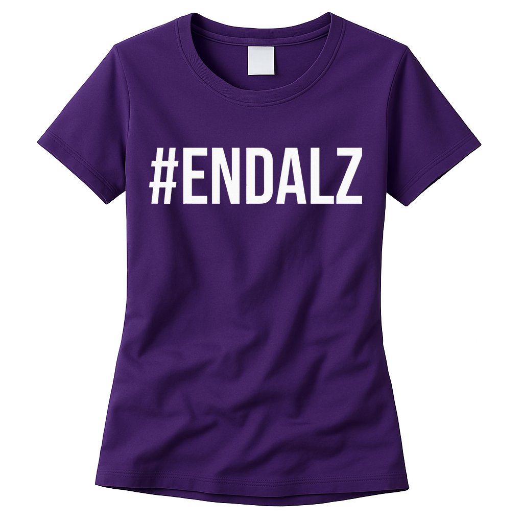 Alzheimer's Awareness Purple Ribbon Dementia Mom Dad Grandpa Womens T-Shirt