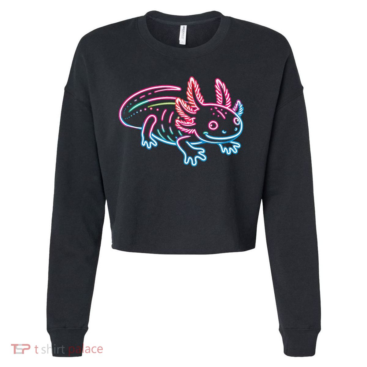 Axolotl Animal Pop Art Cute Axolotl Lover Cropped Pullover Crew