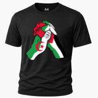 Algeria And Palestine Hands Cooling Performance Crew T-Shirt