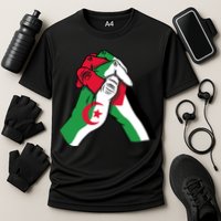 Algeria And Palestine Hands Cooling Performance Crew T-Shirt