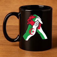 Algeria And Palestine Hands 11oz C Handle Ceramic Mug