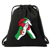 Algeria And Palestine Hands Drawstring Bag