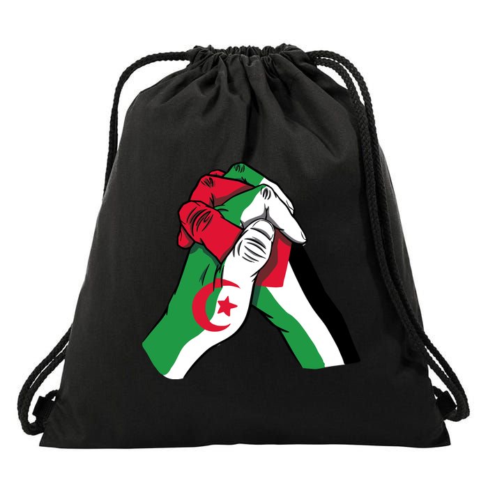 Algeria And Palestine Hands Drawstring Bag