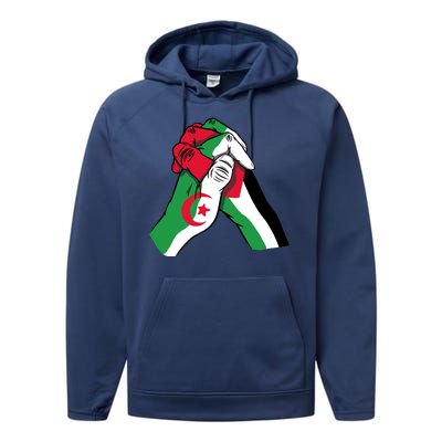 Algeria And Palestine Hands Performance Fleece Hoodie