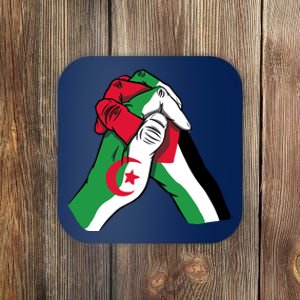 Algeria And Palestine Hands Coaster