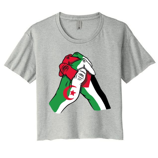Algeria And Palestine Hands Crop Top