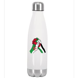 Algeria And Palestine Hands Stainless Steel Insulated Water Bottle