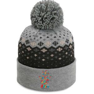 Autism Awareness Painted Hand Prints The Baniff Cuffed Pom Beanie