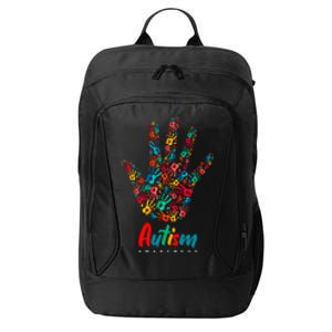 Autism Awareness Painted Hand Prints City Backpack