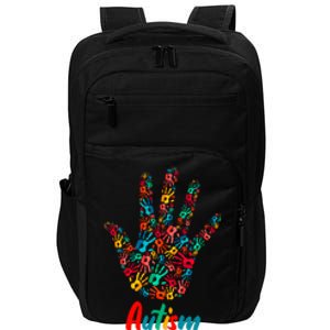 Autism Awareness Painted Hand Prints Impact Tech Backpack