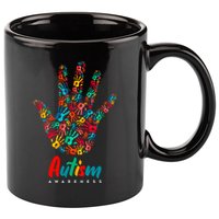 Autism Awareness Painted Hand Prints 11oz C Handle Ceramic Mug