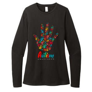 Autism Awareness Painted Hand Prints Womens CVC Long Sleeve Shirt