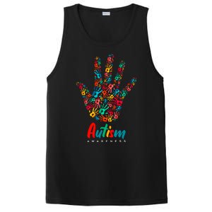 Autism Awareness Painted Hand Prints PosiCharge Competitor Tank