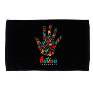 Autism Awareness Painted Hand Prints Microfiber Hand Towel