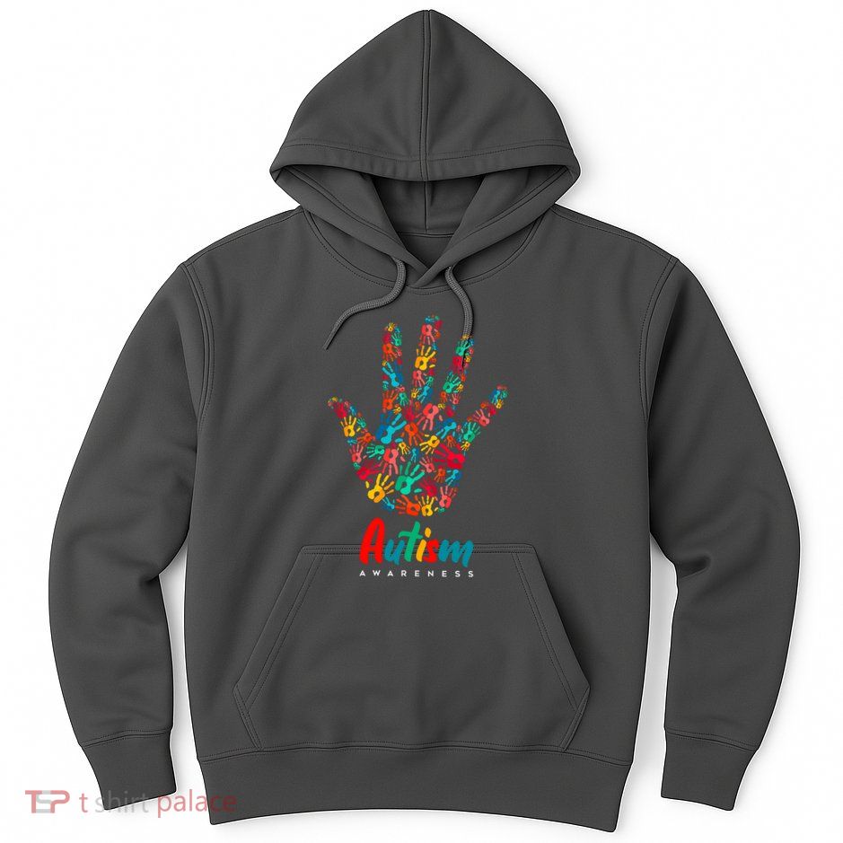 Autism Awareness Painted Hand Prints Hoodie