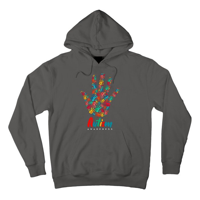 Autism Awareness Painted Hand Prints Hoodie