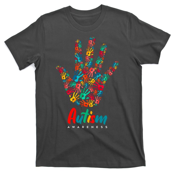 Autism Awareness Painted Hand Prints T-Shirt