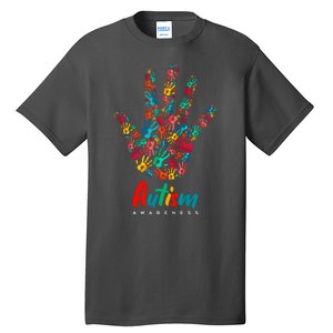 Autism Awareness Painted Hand Prints Tall T-Shirt