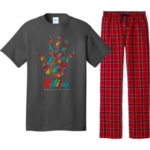 Autism Awareness Painted Hand Prints Pajama Set