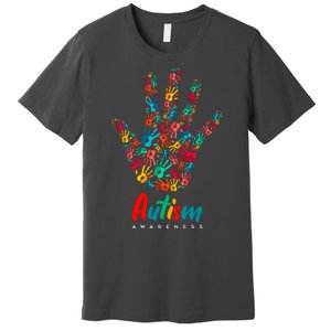 Autism Awareness Painted Hand Prints Premium T-Shirt