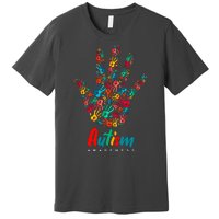 Autism Awareness Painted Hand Prints Premium T-Shirt