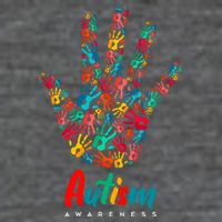 Autism Awareness Painted Hand Prints Baby Bodysuit
