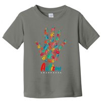 Autism Awareness Painted Hand Prints Toddler T-Shirt