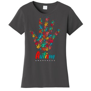 Autism Awareness Painted Hand Prints Women's T-Shirt