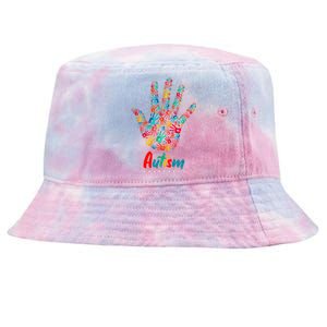 Autism Awareness Painted Hand Prints Tie-Dyed Bucket Hat