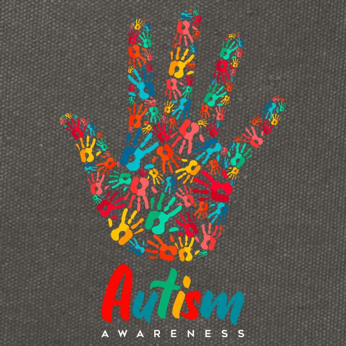 Autism Awareness Painted Hand Prints Cotton Canvas Backpack
