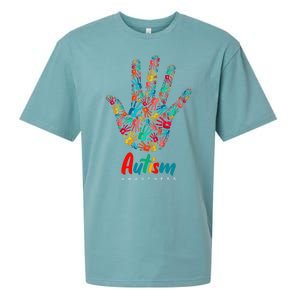 Autism Awareness Painted Hand Prints Sueded Cloud Jersey T-Shirt