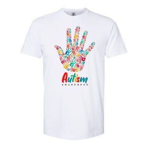 Autism Awareness Painted Hand Prints Softstyle CVC T-Shirt