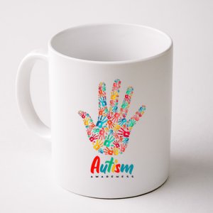 Autism Awareness Painted Hand Prints Coffee Mug