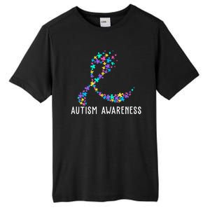 Autism Awareness Puzzle Ribbon Tall Fusion ChromaSoft Performance T-Shirt